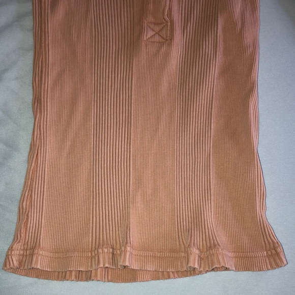 Women's Ribbed Button-Up Top - Peach - Picture 6 of 8